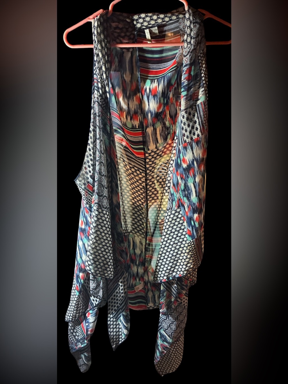 EST 1946 Plus Size 22/24W Patchwork Sleeveless Cardigan